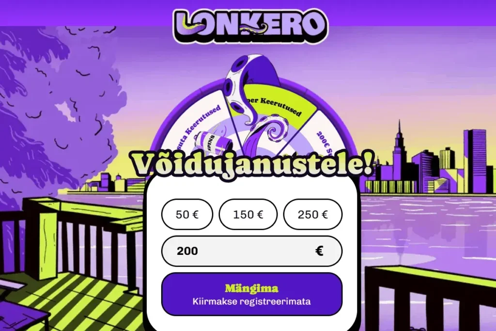 Screenshot Lonkero kasiino Eesti lobby'st